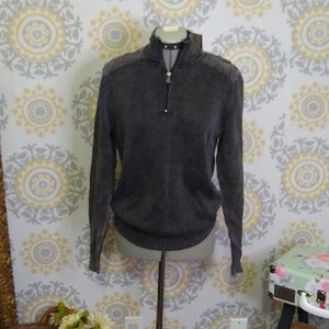Method sweater long sleeve charcoal black 3/4 zip small